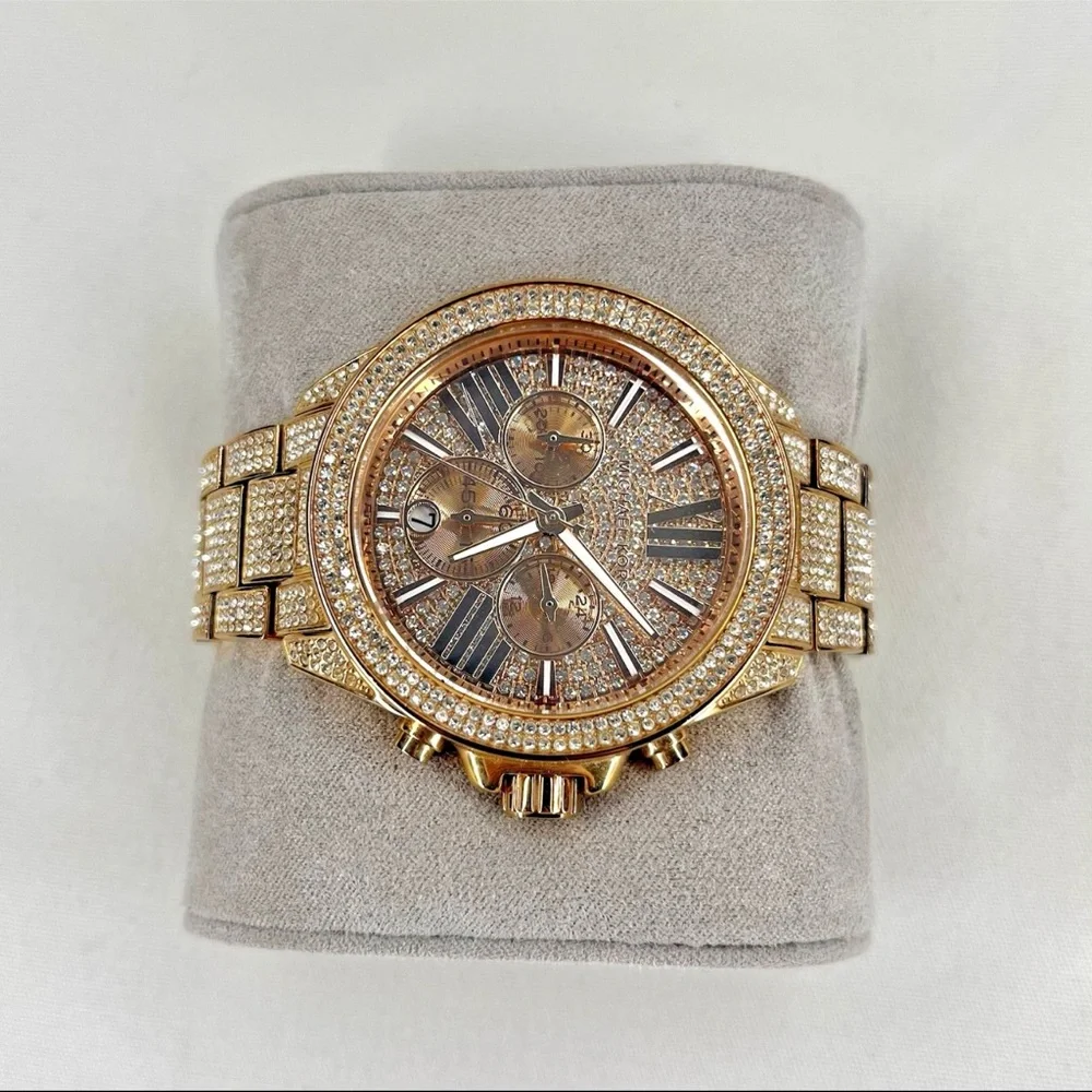 Michael Kors MK6452 Wren Rose Gold Pave Glitz StainlessSteel Women's Wrist Watch